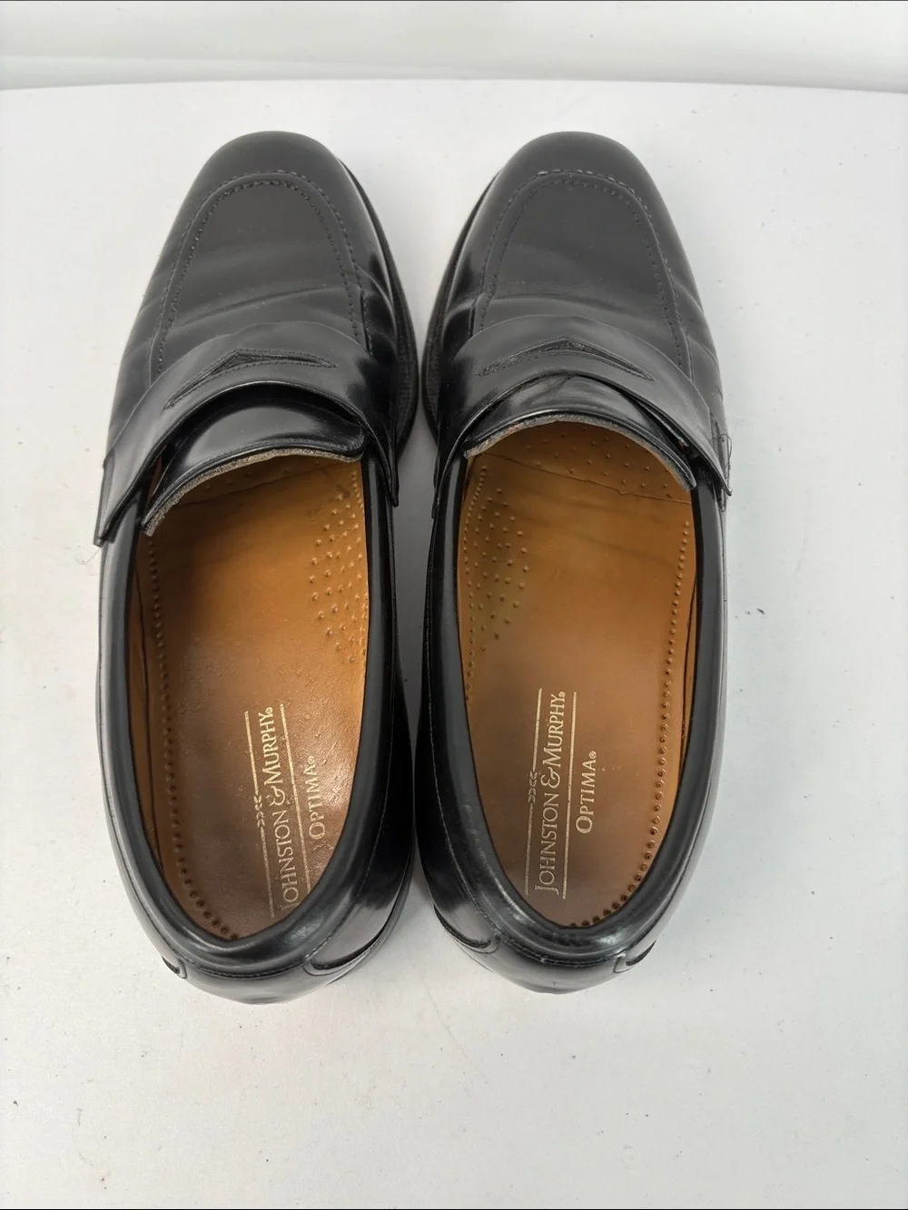 🦢 Johnston & Murphy Black Leather Penny Loafers
